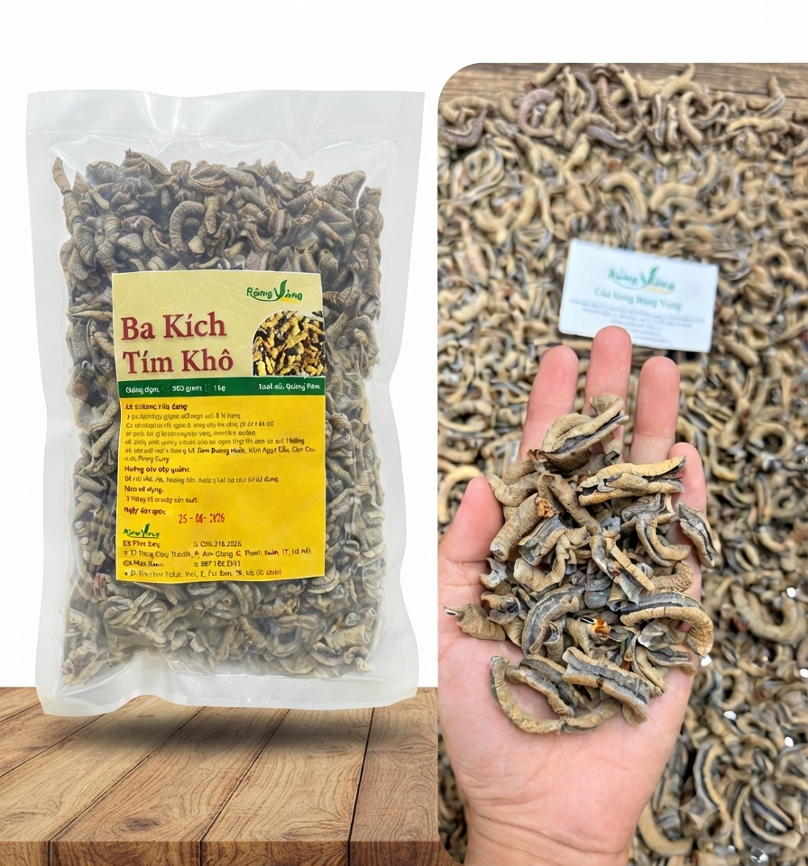 Củ ba kích tím sấy khô sạch