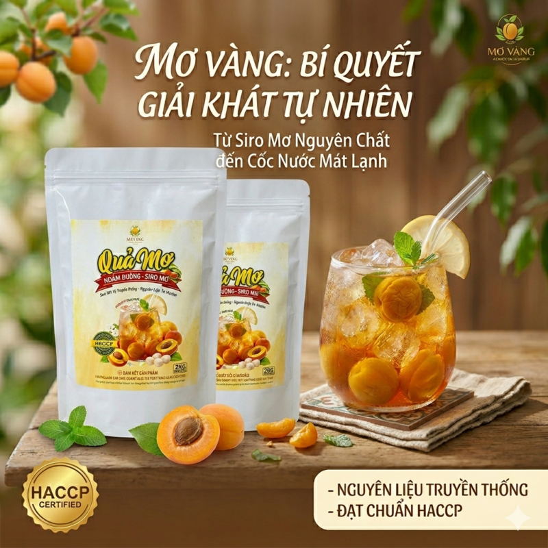 sản phẩm quả mơ ngâm đường - siro mơ