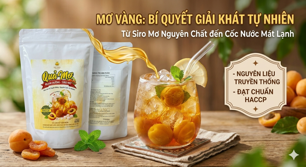 sản phẩm quả mơ ngâm đường - siro mơ